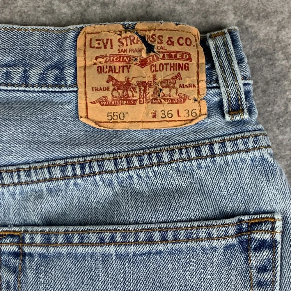 Levis Jeans Mens 34x35 Blue Pants 550 Baggy Light Relaxed Skater Denim Tag 36x36